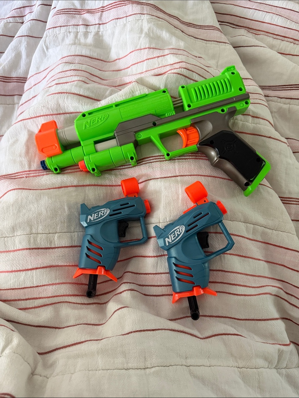 Nerf Green and Blue Blaster Set with Orange Accents